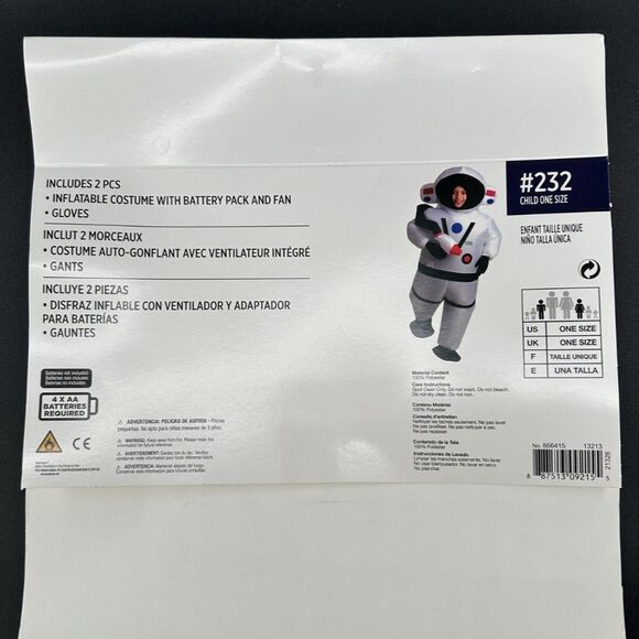 Morph Kids Astronaut w Soundchip Inflatable Costume 4AA Battaries Operate Tested - Picture 2 of 11